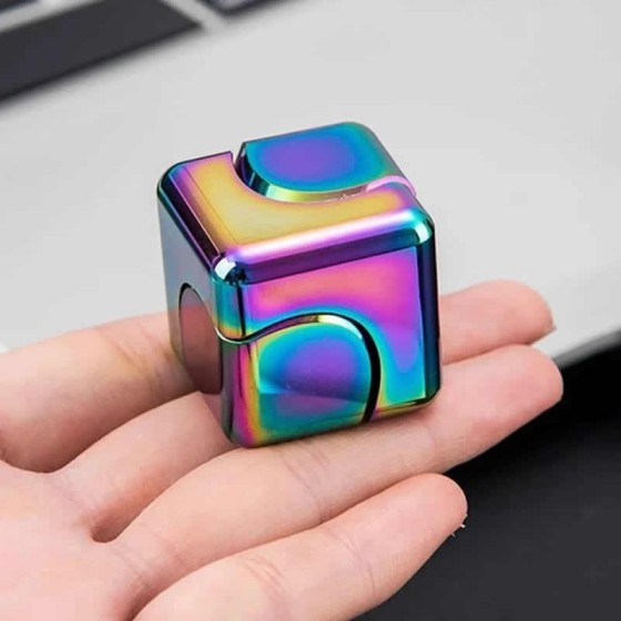 Easy To Use Square Decompression Spinning Dice Cube Anti-Anxiety Fingertip Toys Hand Fidget Spinner Vent Flipo Flip Children
