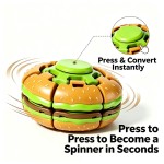 Pocket-sized Arrival Hamburger Hand Rotating Gyroscope Puzzle Ball Stress Sensory Educational Smooth Relief Toy