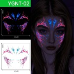 Premium Glow Dark Halloween Disposable Tattoo Luminous Tricolor Temporary Tattoos Photo Props DIY Face