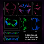 Premium Glow Dark Halloween Disposable Tattoo Luminous Tricolor Temporary Tattoos Photo Props DIY Face