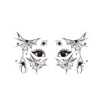 Vibrant Halloween Eyebrow Stickers Spider Web Tattoo Body Makeup Waterproof Temporary Fake