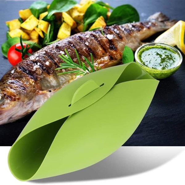 Rust-resistant kkjoy Green Silicone Bread Maker Bowl Loaf Pan Microwave Vegetable Steamer Baking Heat Resistant Reusable Kitchen Accessory