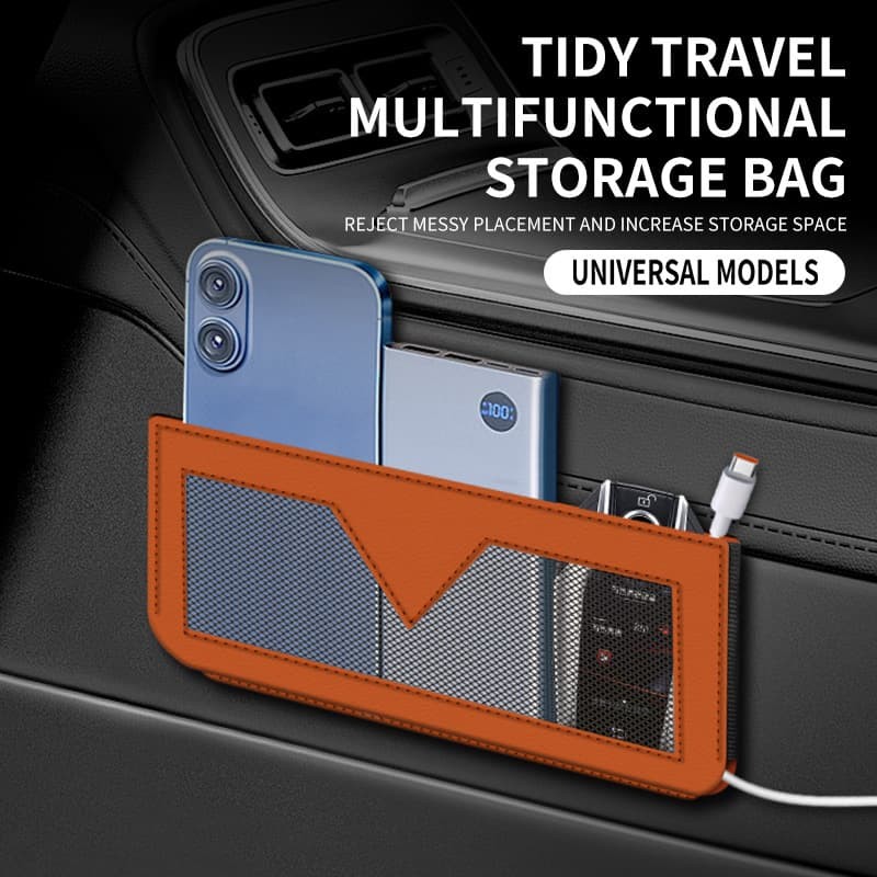 Compact Car Storage Bag Mobile Phone Paste-type Multi-functional Mesh Pocket Hanging