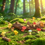 Premium Mini Resin Mushroom Ornaments Micro Landscape Decor Dollhouse Miniature Model Fairy Moss Garden Diy Bonsai
