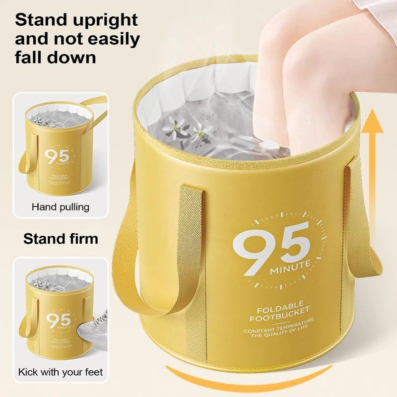Collapsible Household Portable Foot Bath Artifact Foldable Soaking Bag Non-slip Base Insulation Function Bucket