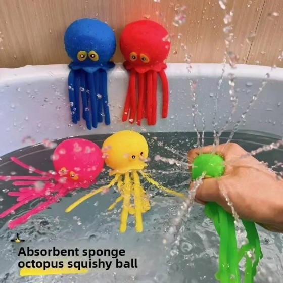 Lightweight Water Absorbing Octopus Children's Bath Beach Play Swimming Pool Toy Pinching Baby Small