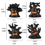 Durable Halloween Decoration Ghost Face Tree Stump Lantern LED Glowing Pumpkin Decor Festival Party Atmosphere Horror