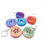 Compact 3D Printed Spinning Gyro Keychain Colorful Toy Stress Relief Anxiety Rotating Key Ring Backpack Car Decor Gift Reli