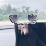 Weather Resistant Mini Head Figurine Decoration Pvc Set Elk Zebra Deer Wolf Tiger Wall Sculpture Refrigerator