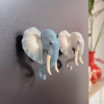 Weather Resistant Mini Head Figurine Decoration Pvc Set Elk Zebra Deer Wolf Tiger Wall Sculpture Refrigerator