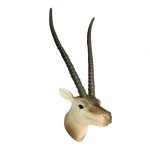 Weather Resistant Mini Head Figurine Decoration Pvc Set Elk Zebra Deer Wolf Tiger Wall Sculpture Refrigerator