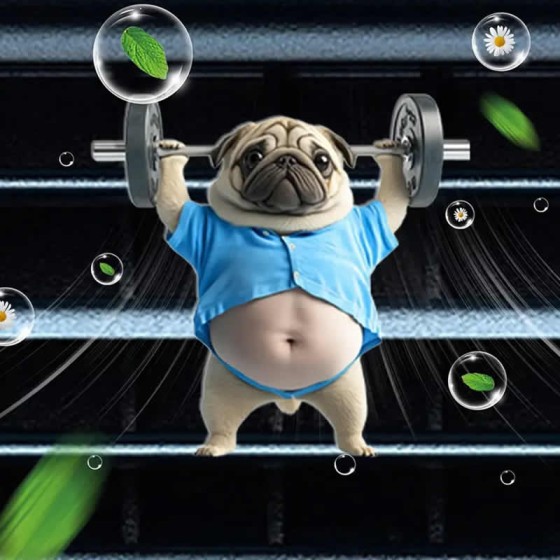 Multi-functional Cute weightlifting puppy flat acrylic interior air outlet decoration aromatherapy holder car accessories