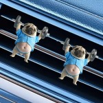 Multi-functional Cute weightlifting puppy flat acrylic interior air outlet decoration aromatherapy holder car accessories
