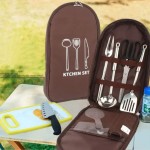 Easy To Install Outdoor Camping Cookware Storage Bag Handheld BBQ Utensils Travel Utensil Tableware Pouch