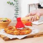 Multi-functional Axe Shape Stainless Steel Pizza Cutter Wooden Handle Wheel Slicer Multifunctional Kitchen Tool Waffle Cutting