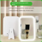 Glossy LED Touch Screen Makeup Mirror Folding Lighted Colors Light Modes USB Rechargeable Cosmetic Tools