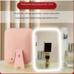 Glossy LED Touch Screen Makeup Mirror Folding Lighted Colors Light Modes USB Rechargeable Cosmetic Tools