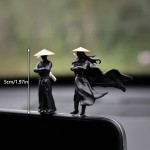 Long Lasting Resin Mini Figurines Decorative 50mm Ancient Sino-Japanese Samurai Warriors Office Cubicle Home Desktop Car Interior Model Gifts