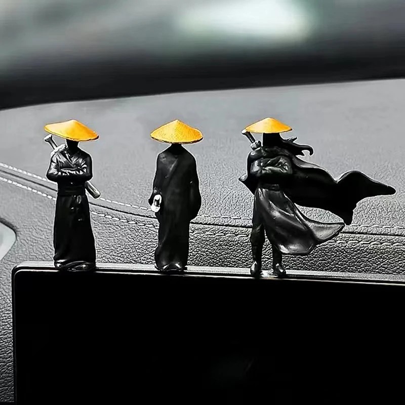 Long Lasting Resin Mini Figurines Decorative 50mm Ancient Sino-Japanese Samurai Warriors Office Cubicle Home Desktop Car Interior Model Gifts