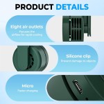 Waterproof USB Rechargeable Portable Silent Mini Bladeless Fan Clip Shirt Cyclone Waist Hanging Neck