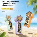 360 Degree Rotation USB Rechargeable Mini Handheld Fan Ultra-Quiet Digital Display Small Electric Powerful Wind Personal Cooling Light
