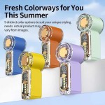360 Degree Rotation USB Rechargeable Mini Handheld Fan Ultra-Quiet Digital Display Small Electric Powerful Wind Personal Cooling Light