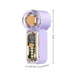 360 Degree Rotation USB Rechargeable Mini Handheld Fan Ultra-Quiet Digital Display Small Electric Powerful Wind Personal Cooling Light