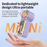 360 Degree Rotation USB Rechargeable Mini Handheld Fan Ultra-Quiet Digital Display Small Electric Powerful Wind Personal Cooling Light