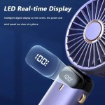Energy Efficient portable Handheld Mini Fan Foldable Desk Outdoor Neck Hanging Speed USB Rechargeable Phone Stand Display Screen