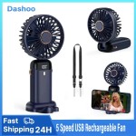 Energy Efficient portable Handheld Mini Fan Foldable Desk Outdoor Neck Hanging Speed USB Rechargeable Phone Stand Display Screen