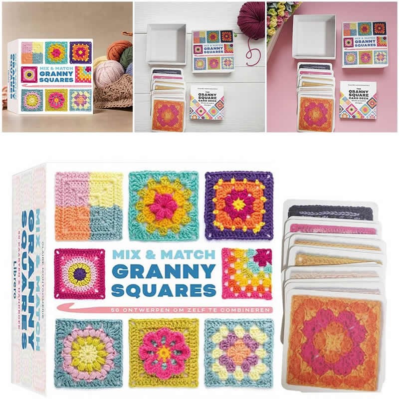 Silent 50 Mix Matchs Designs DIY Knitted Pattern Cards Set Crochet Patterns Adults Grandma