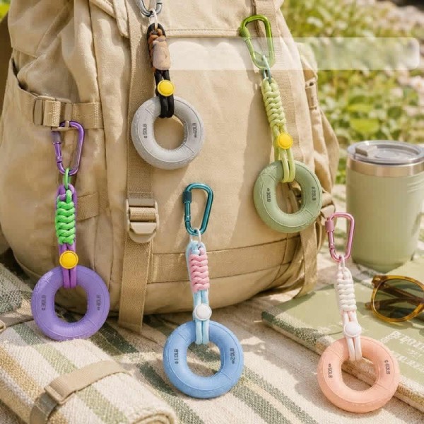 Compact Silicone Dual Resistance Hand Grip Ring Braided Adjustable Lanyard Buckle Finger Strength Trainer Fitness Gripper