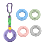 Compact Silicone Dual Resistance Hand Grip Ring Braided Adjustable Lanyard Buckle Finger Strength Trainer Fitness Gripper