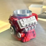Multi-functional Mechanical V8 V6 Engine Resin Coffee Mug Personalized Inner Liner Simple Design Kitchen Bar Home Gift Idea