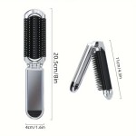Easy To Use 1pc Portable Stylish Mini Folding Women's Hair Brush Rubber Bristles All Types Perfect Travelling Shopping