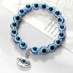 Premium 10mm Lucky Blue Evil Eye Bracelet Palm Butterfly Owl Elephant Pendant Charm Crystal Resin Beaded Bracelets Women Men Jewelry