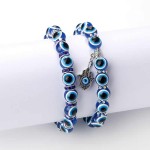 Premium 10mm Lucky Blue Evil Eye Bracelet Palm Butterfly Owl Elephant Pendant Charm Crystal Resin Beaded Bracelets Women Men Jewelry
