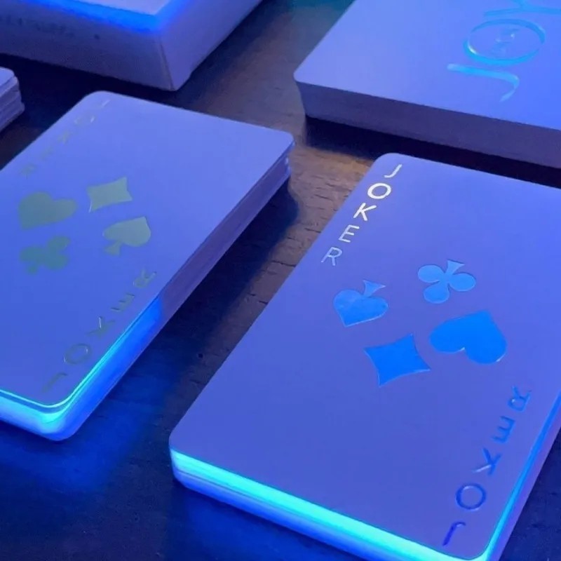 Non-toxic Laser Color Poker Cards Copper Paperboard Deck Table Games Playing Entertainment Time Killing Fun
