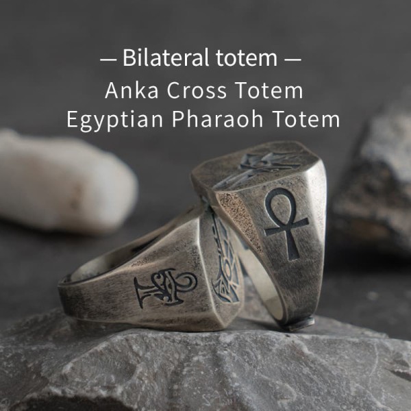 Comfortable Egyptian Pharaoh Anubis Vintage Eye Horus sterling silver rings man fashion jewelry
