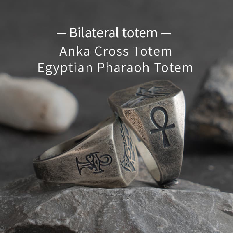 Comfortable Egyptian Pharaoh Anubis Vintage Eye Horus sterling silver rings man fashion jewelry