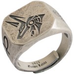 Comfortable Egyptian Pharaoh Anubis Vintage Eye Horus sterling silver rings man fashion jewelry
