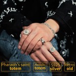 Comfortable Egyptian Pharaoh Anubis Vintage Eye Horus sterling silver rings man fashion jewelry