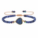 Comfortable Handmade Adjustable Bead Bracelet Women 4mm Faceted Agate Style Stones Druzy Charm Bohemian Friendship Jewelry Gift