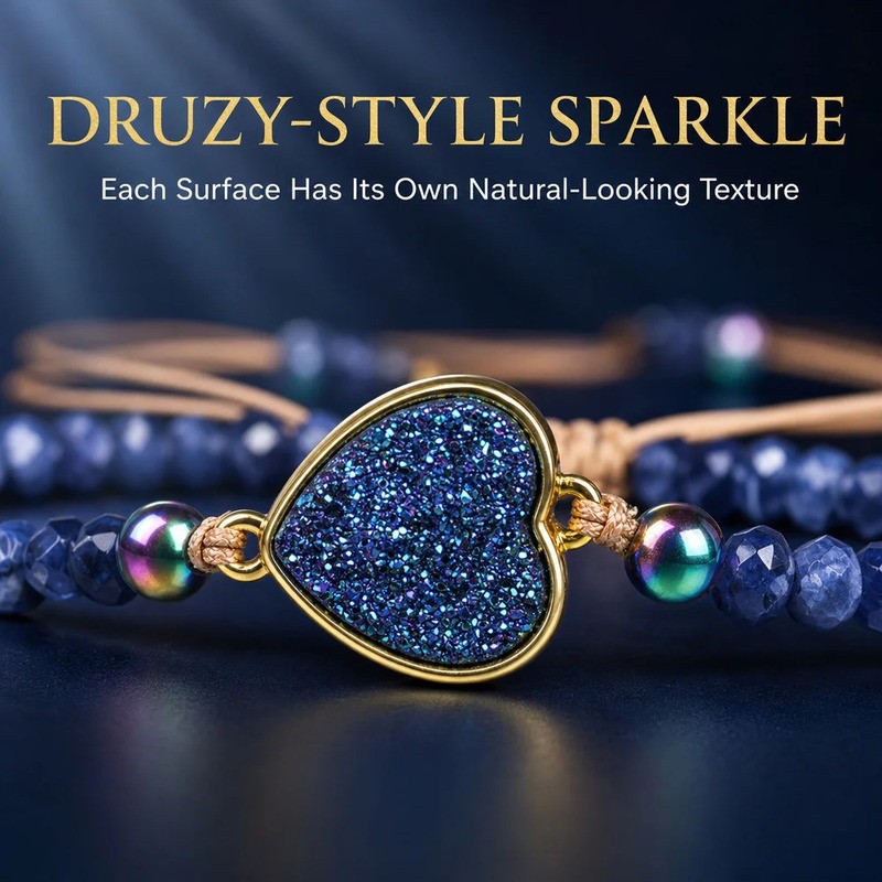 Comfortable Handmade Adjustable Bead Bracelet Women 4mm Faceted Agate Style Stones Druzy Charm Bohemian Friendship Jewelry Gift