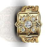 Gift Ready Fashion Unique Disign Secret Compartment Carved Pattern Rings Men Engagement Wedding Party Male Ring Fine Jewelry