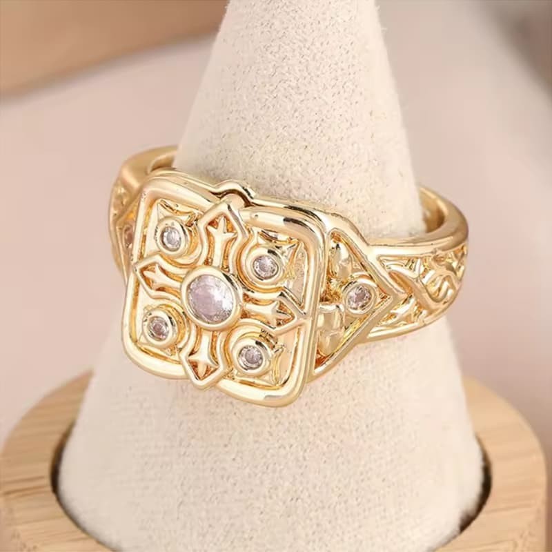 Gift Ready Fashion Unique Disign Secret Compartment Carved Pattern Rings Men Engagement Wedding Party Male Ring Fine Jewelry