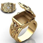 Gift Ready Fashion Unique Disign Secret Compartment Carved Pattern Rings Men Engagement Wedding Party Male Ring Fine Jewelry