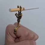 Lightweight Vintage Personality Cigarette Holder Ring Bracket Rings Men Party Jewelry
