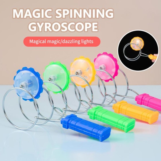 Soft Magic Magnetic Flying Spinning Toy LED Colorful Light Rail Rotating Gyroscope Anti Stress Fidget Toys Children Gift