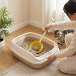 Portable Detachable Extended Cat Litter Scoop Non-Stick Plastic Sand Shovel Deepen Long Handled Poop Feces Removal